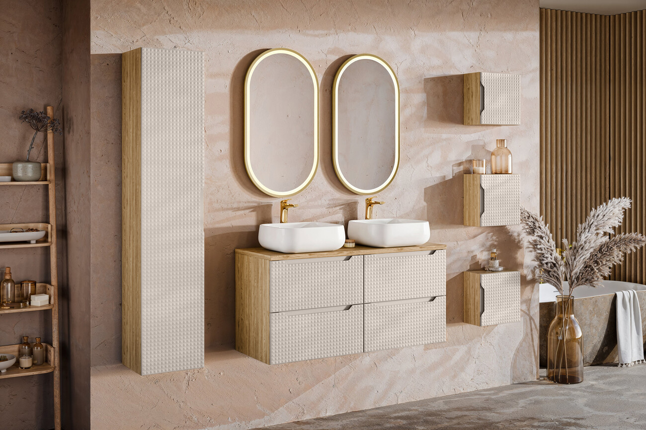 Meuble de salle de bains, collection Luxor Beige