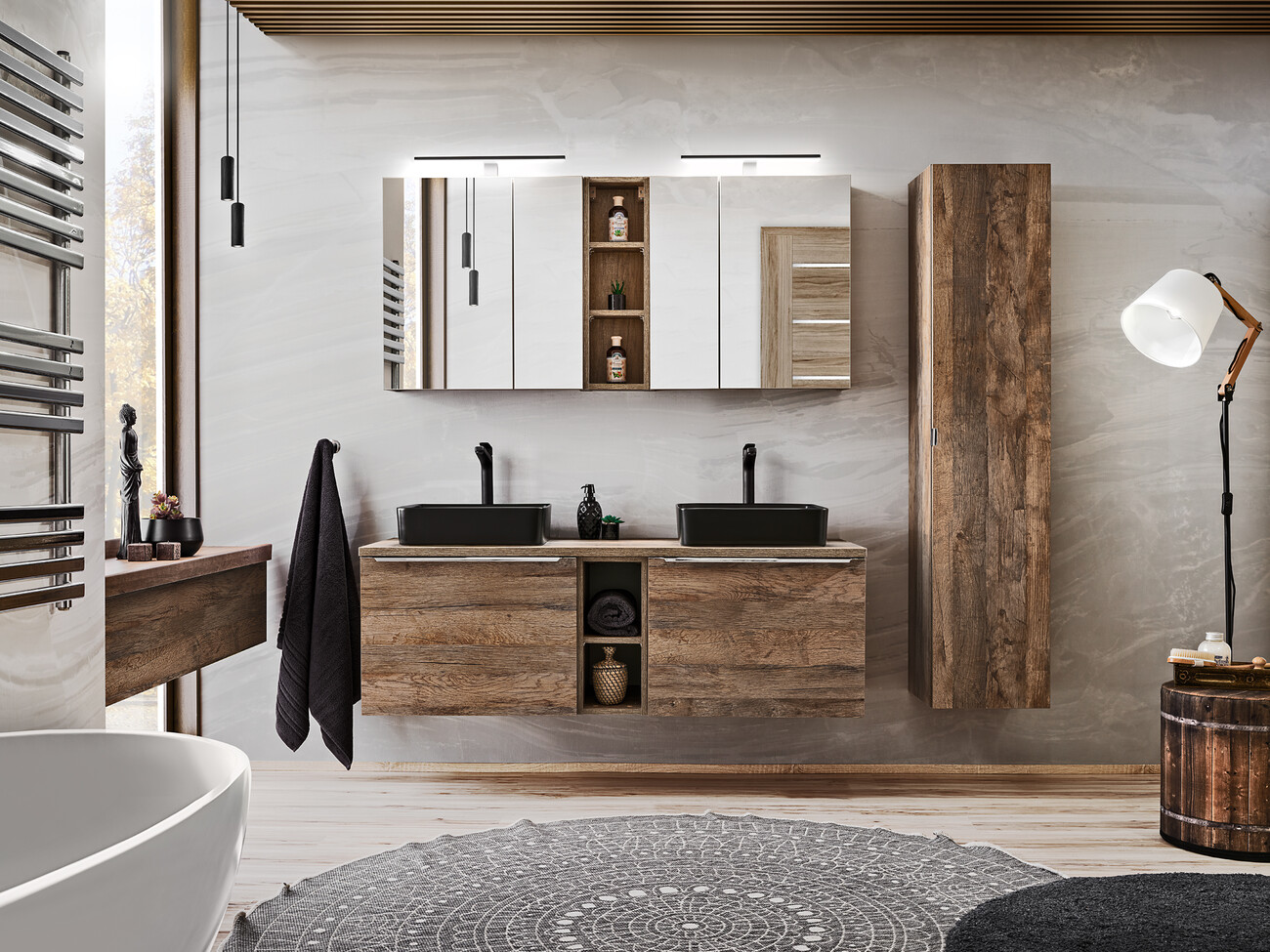 Meuble de salle de bains, collection Santa Fe Oak